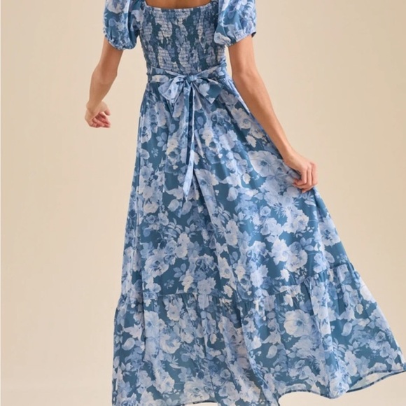 Altar’d State Elegant Floral Blue Maxi Dress - Picture 2 of 7